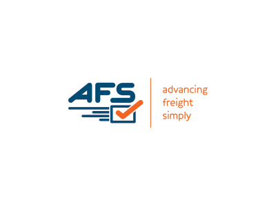 Afs 1.2 3pl advancing afs audit blue check creative envelope freight logistics logo mark moving navy orange shipping simply speed steadfast type