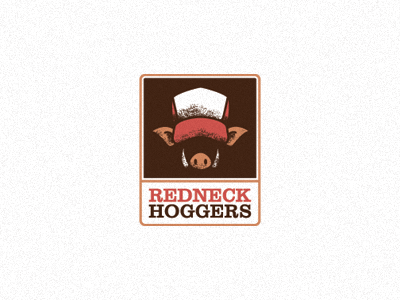 RedneckHoggers brown hobby hoggers hogs hunter hunting logo mark neck red