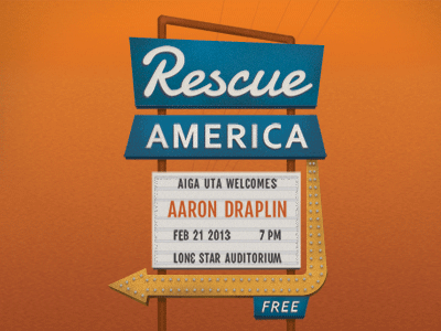 Rescue America (animated lights) aaron animation arlington auditorium draplin free gif lights lone motel set sign star sun ut
