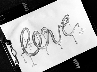 Love 3d design illustration sketch typography