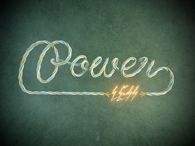 Powerless 3d design green illustration powerless sketch typography