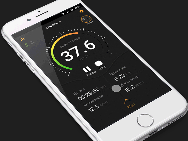 Animation for Stopwatch animation app bicycle sport ui ux