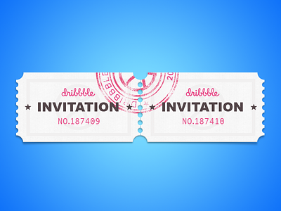 2x Dribbble Invites card dribbble invite tickets