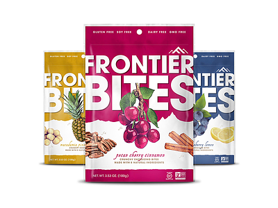 Frontier Bites Granola Packaging (Front) hand drawn packaging vector