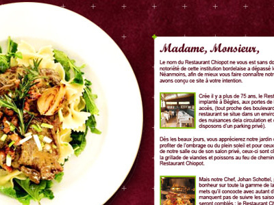 Chopiot restaurant restauration web webdesign