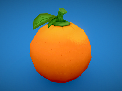 Juicy orange 3d app blender blender3d design digitalart gamedev graphic design handpaint icon illustration indie indiegames logo minimal modeling stylized
