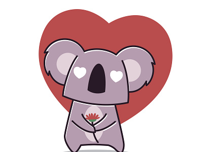 Adorable Koala Love Heart smiling