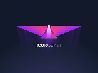 ICO Rocket Logo (coins.expert) brand colors crypto design graphic design ico logo logotype rocket sketch vector wings