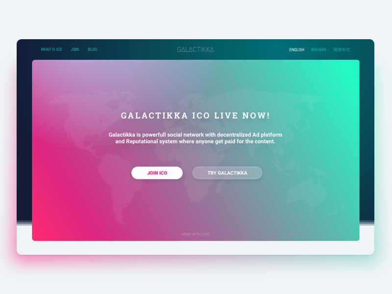 Galactikka ICO Landing page web design crowdfunding colors crypto branding brand sketch vector design web ico landing