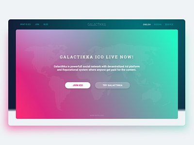 Galactikka ICO Landing page brand branding colors crowdfunding crypto design ico landing sketch vector web web design