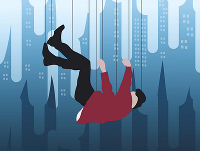 Feeling of falling de design graphic design illustration vector