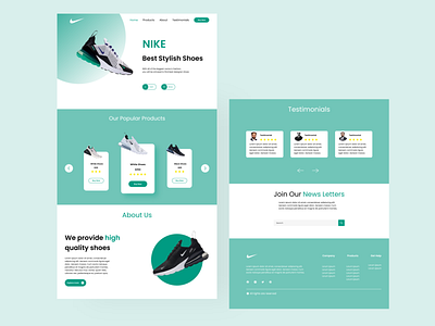 Nike landing page app design graphic design ui ux
