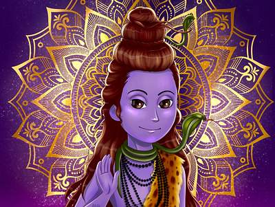 Shiva bali blockchain blue character design cryptoart face god illustration magic man mandala nft nftart nftcollection photoshop print