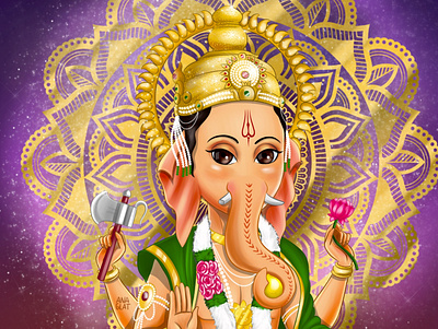 Devi animal bali blockchain bright character design characterdesign elephant god illustration indonesia mandala nft