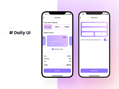Daily UI 002 | Credit Card Checkout app app design credit card design finance app mobile app ui ui challenge ui daily ui design