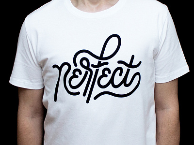 'Perfect' shirt clothing lettering monoline shirt type typography vector