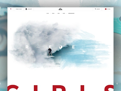 REEF design extreme sports grid minimal nike sports surf typography water waves web design white space