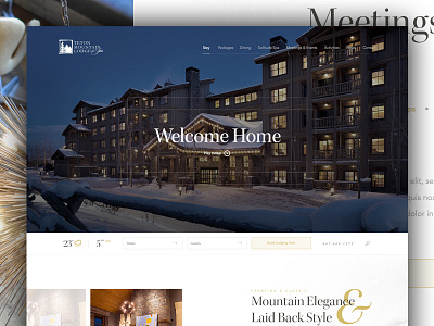 Teton Mtn Lodge design grid hotel layout lodge mountain snow snowboarding travel web design white space winter