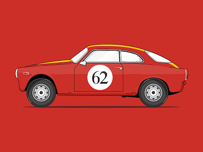 Giuletta Sprint Xmas Gift cars drawing fast illustration lines mono race car racing red steez vehicle wheels