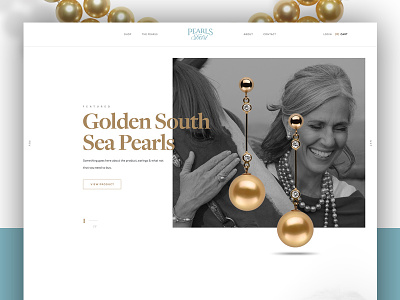 Pearls clean design ecommerce jewlery layout minimal modern shop shopping store typography web design