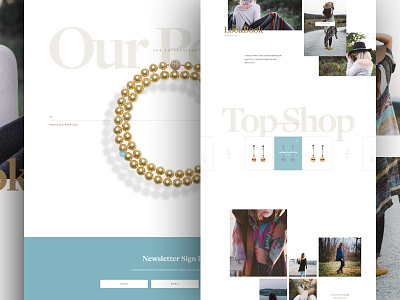 Pearls 2 clean design ecommerce grid jewelry layout minimal modern shop store typography web design