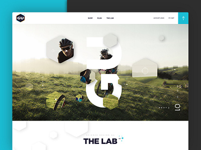 Gu Energy active big type cycling design energy grid layout running shop sports web design whitespace