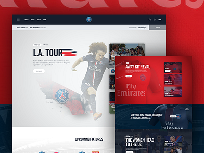 Paris St. Germain - Landing athlete clean concept design graphic graphic design grid layout modern nike soccer sports typography ui ux video web web design website white space