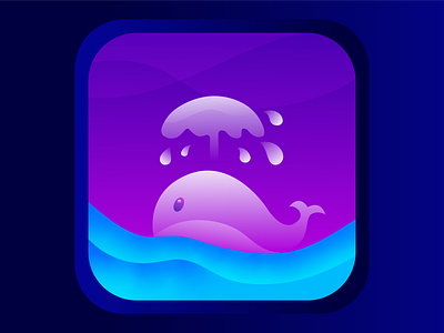 Whale Wave color scheme concept art design dribbble shot graphic design icon design illustration vector whale art
