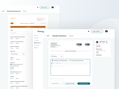 Telehealth platform - Medical file editor app b2b creation design doctor document form forms health healthcare interface logic product regulation ui user ux web