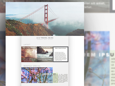 Blog design blog design inspiration interface page photo pictures travel trip ui web world