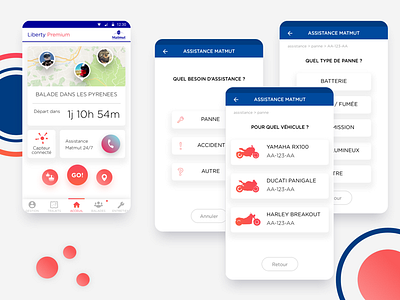 Liberty Rider X Insurance company app design mobile ui ux