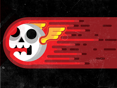 Death By Flat Single flat flat design graphic design illustration j.tito gouveia skull wings