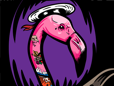 Flamingo Head flamingo graphic design head illustration j.tito gouveia sailor tattoo