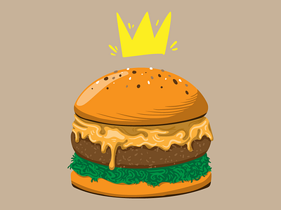 Burger Of Kings burger crown flat design graphic design illustration j.tito gouveia sloppy