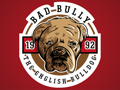 Bad Bully the English Bulldog bulldog dog dog illustration english bulldog graphic design illustration j.tito gouveia jtitogouveia sticker stickermule