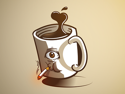 Smoking Mug coffee coffee cup design flat design graphic design icon illustration j.tito gouveia jtitogouveia mug smoking vector