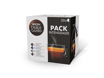 Pack Intensidade coffee design graphic design j.tito gouveia jtitogouveia nescafé nescafé dolce gusto nestle packaging