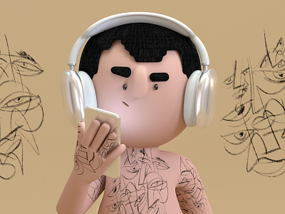 Sketchy Character 3d 3d art 3d illustration character character design design illustration