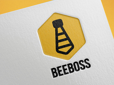 BeeBoss bee brand hexagon hive identity logo stripe stripes tie