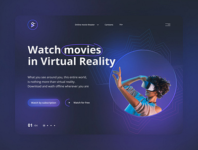 Online Cinema Virtual Reality design typography ui ux