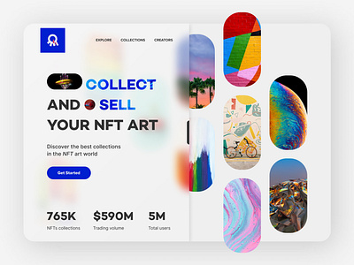 NFT Landing page Header Exploration