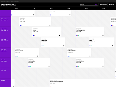 Schedule - Grid View events grid parrrrrrty! purple schedule