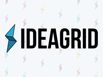 IDEAGRID blue bolt branding grid idea isometric lightning logo marque