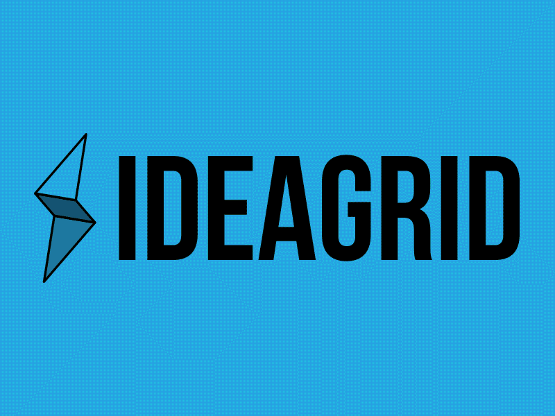 IdeaGrid GIF Fun (Continued) animated blue bolt brand branding colorful gif in your face lightning logo marque