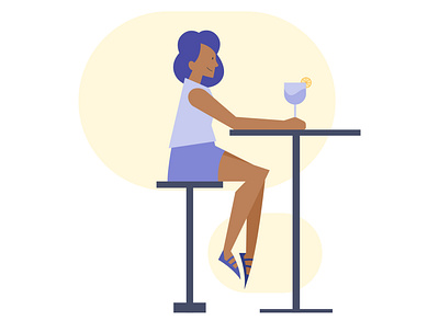 Quality time abstract artwork character characterdesign drawing flat glass illustraion juice restaurant skirt table vector web woman illustration