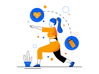 Workout abstract artwork bubbles characterdesign drawing flat heartbeat illustraion lines vector water web woman woman illustration workout