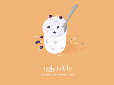 Tasty tidbits "Blueberry Chia Overnight Oats" abstract artwork blueberry chia drawing illustraion illustrationformotion oats overnight schoolofmotion spring
