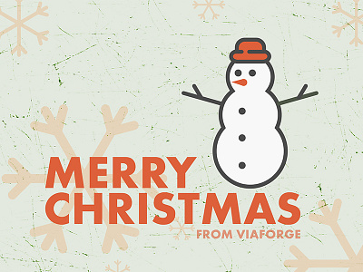 Merry Christmas from ViaForge christmas design green illustration orange snow snowman xmas