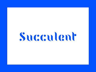 Suuclent Typeface font navy blue succulents typogaphy white