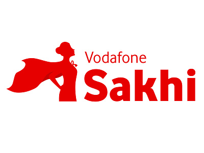 Vodafone Sakhi design empowering illistration red safety sakhi vodafone women